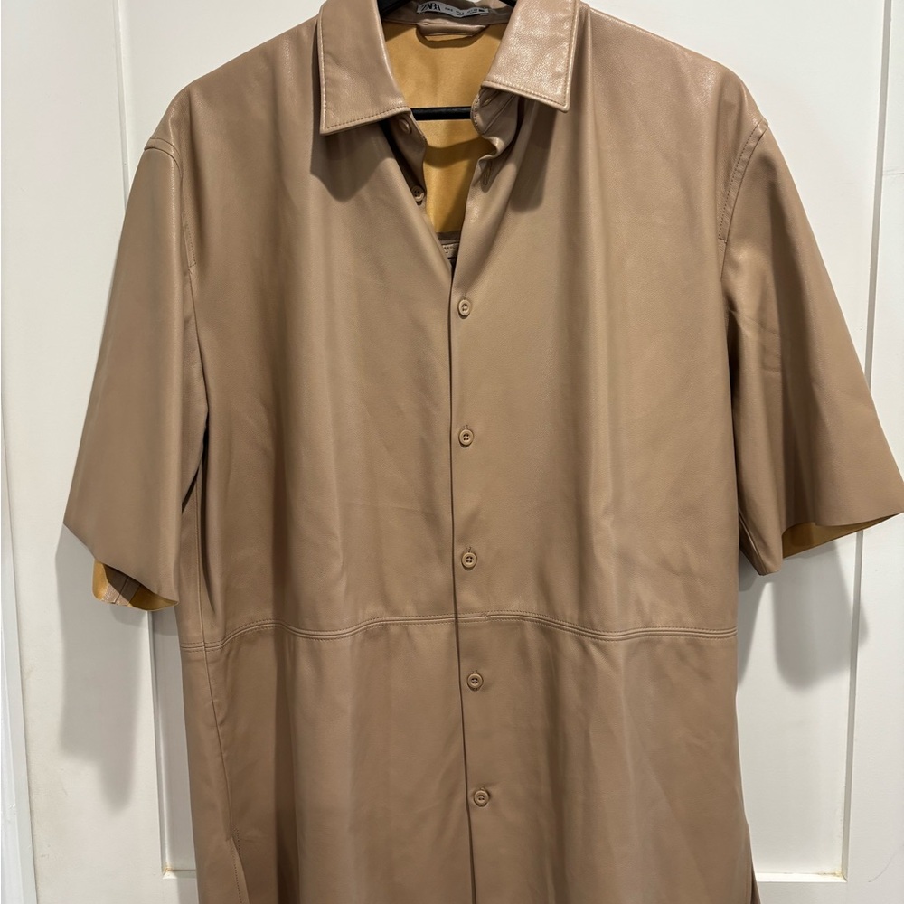 Zara Beige Leather Top